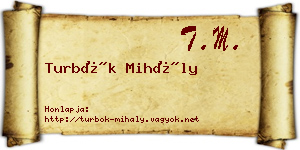 Turbók Mihály névjegykártya