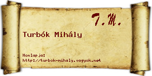 Turbók Mihály névjegykártya