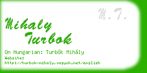 mihaly turbok business card