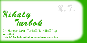 mihaly turbok business card